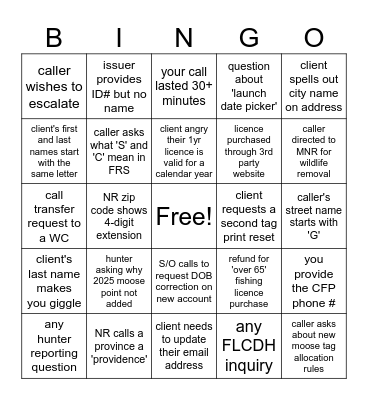 NRISC Bingo #2 Bingo Card