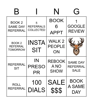 BUCKS BINGO RD 3 Bingo Card