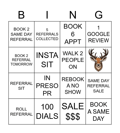 BUCKS BINGO RD 3 Bingo Card