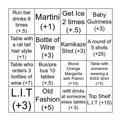 catch up Diva Toads Bingo Card