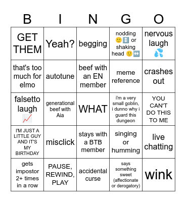 THE DEBONAIR AMONG US V2 Bingo Card