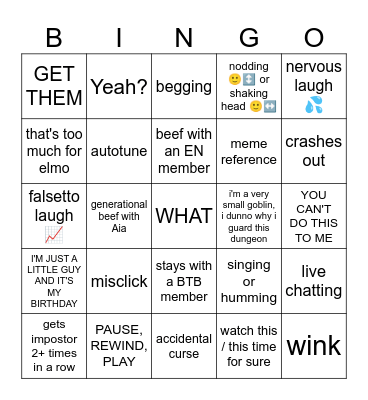 THE DEBONAIR AMONG US V2 Bingo Card