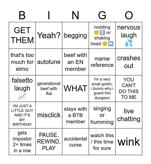THE DEBONAIR AMONG US V2 Bingo Card