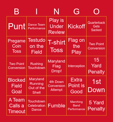 Football Bingo Card