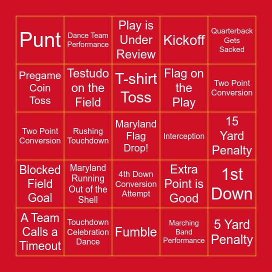 Football Bingo Card