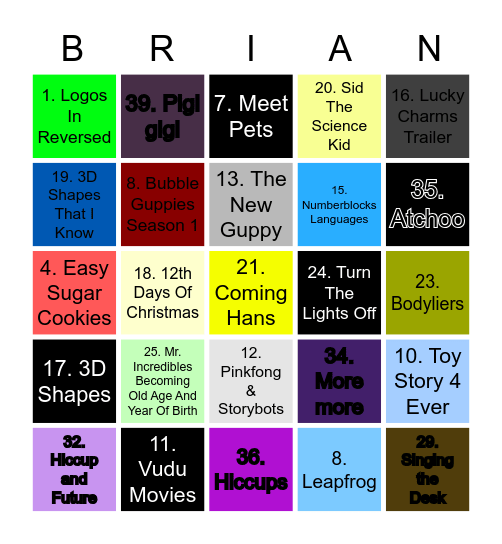 Nicharless87@gmail.com Bingo Card