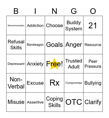 LIFE SKILLS REVIEW Bingo Card