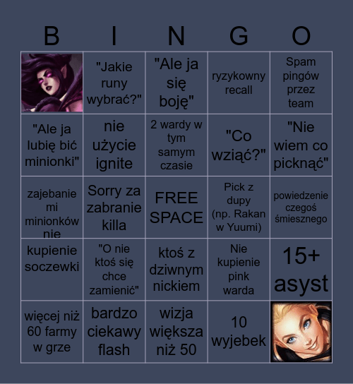 kurwy i fentanyl Bingo Card