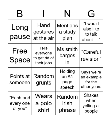 anitas assembly Bingo Card