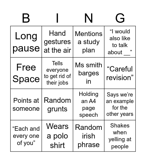 anitas assembly Bingo Card