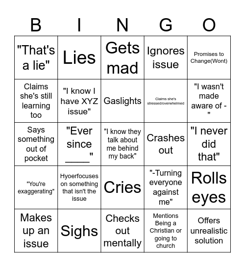 Asslyn Bingo Card