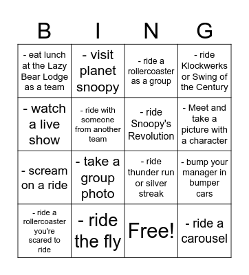 Wonderland Bingo Card