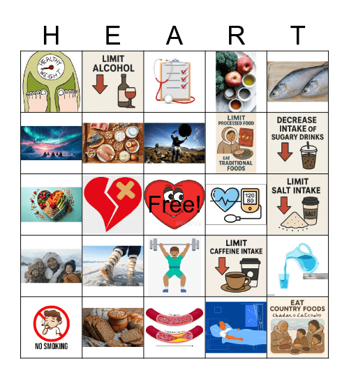 Heart Health-NU Bingo Card