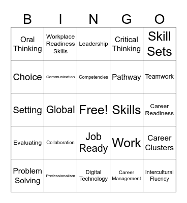 Virginia Career Path Bingo Card