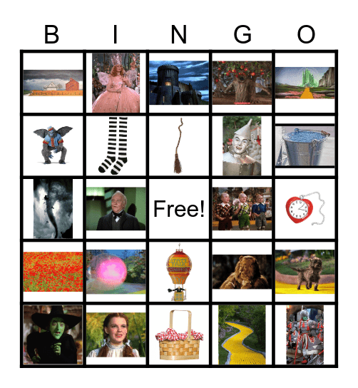 Wizard of Oz Bingo Card