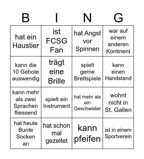 KIGO- Morge Bingo Card