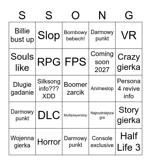 Bombowe bingo Card