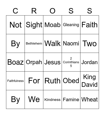 Ruth Bingo Card