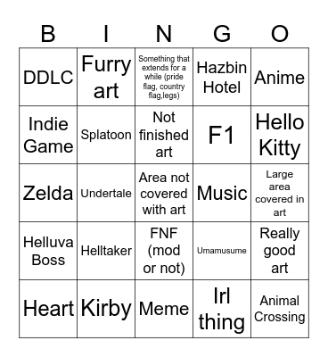 The Wplace bingo board Bingo Card