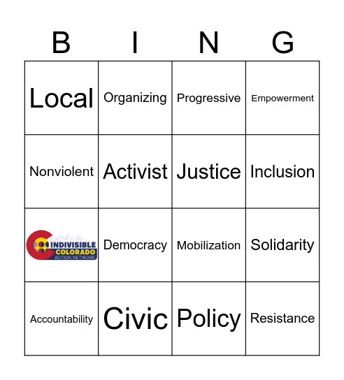 Indivisible Bingo Card