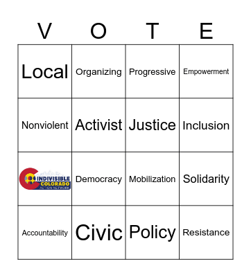 Indivisible Bingo Card