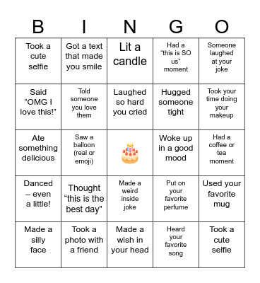 Birthday Bingo Card