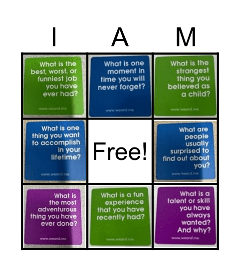 Lets Talk Bingo Card