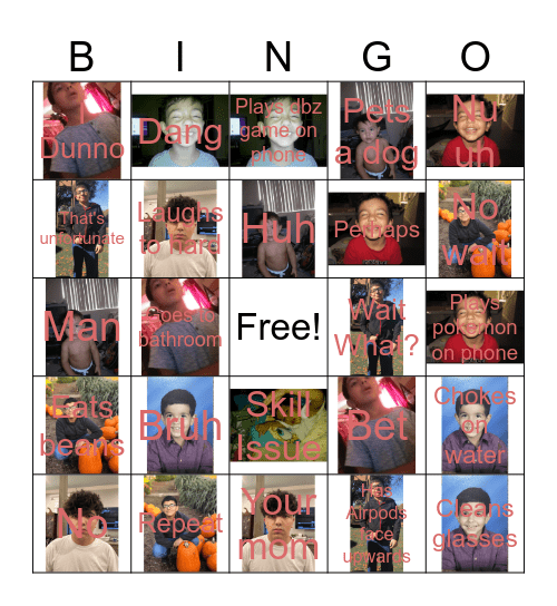 Cristiano Bday Bingo Card