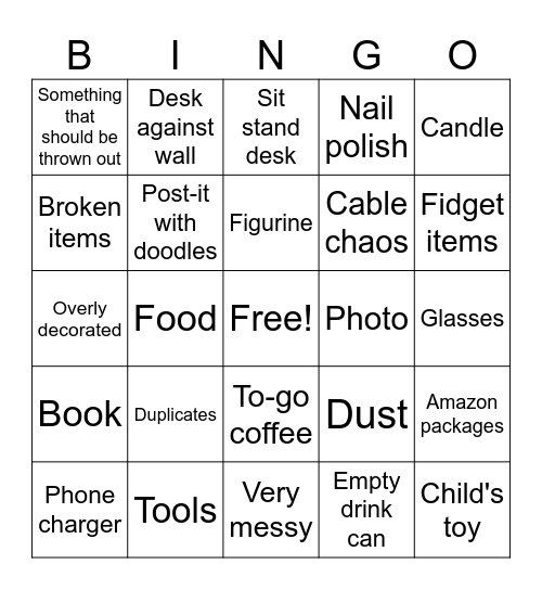 WFH Bingo Card