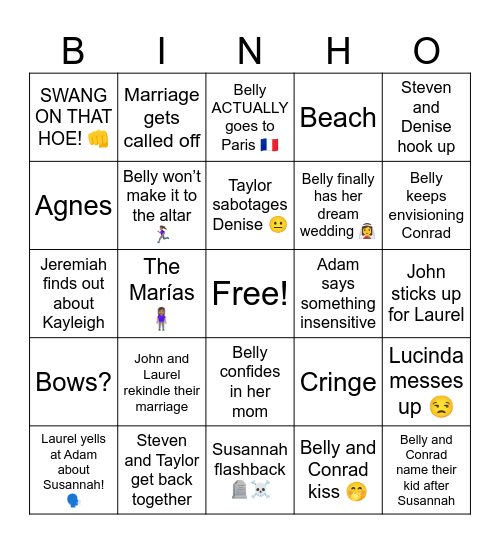 TSITP 3 Bingo Card