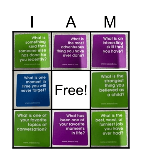 Let's Talk Bingo Card