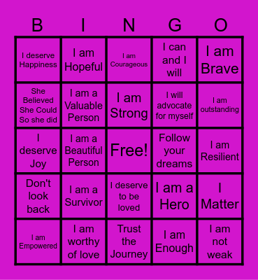 EMPOWERMENT BINGO Card