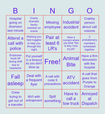 O.C.U.C I see ...... a good night shift ;P Bingo Card