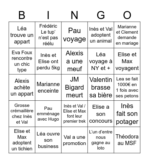 Bingo 2025/2026 Bingo Card