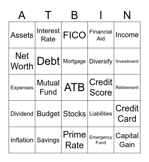 ATB BINGO Card