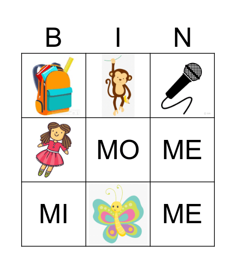 Letra M Bingo Card