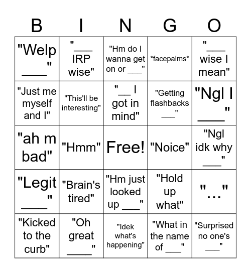 Matt Bingo Card