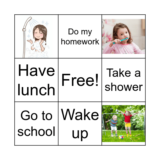 Daily routine Bingo Card