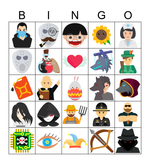 Wolvesville Roles Bingo Card