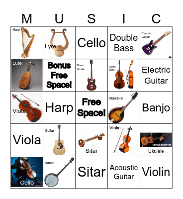 String Family Bingo Card