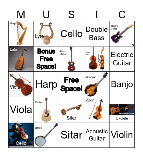 String Family Bingo Card