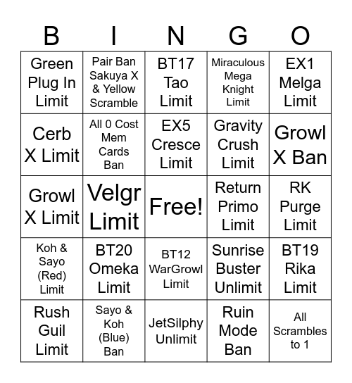 DigiBanlist Bingo Card