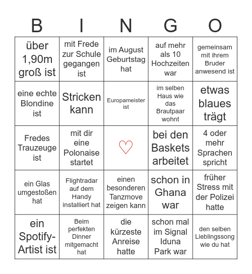 FINDE EINE PERSON, DIE ... Bingo Card