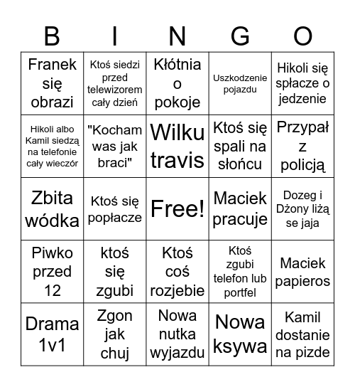 ZPL chorwacja Bingo Card