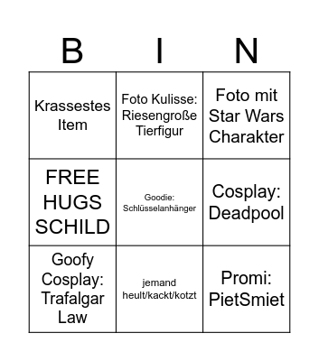 Gamescom Bingo Card