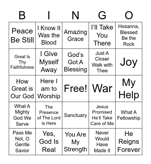 VIBE GOSPEL Bingo Card