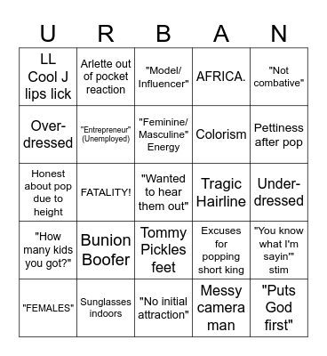 "We Cooked" Wednesdays Bingo Card