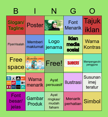 Mengenal pasti kaedah Reka Bentuk Pengiklanan Bingo Card