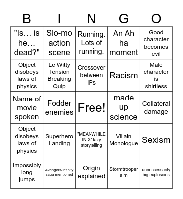 Wakanda Foreva Bingo Card