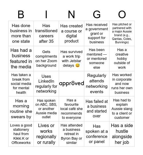 Building Women Bingo Card